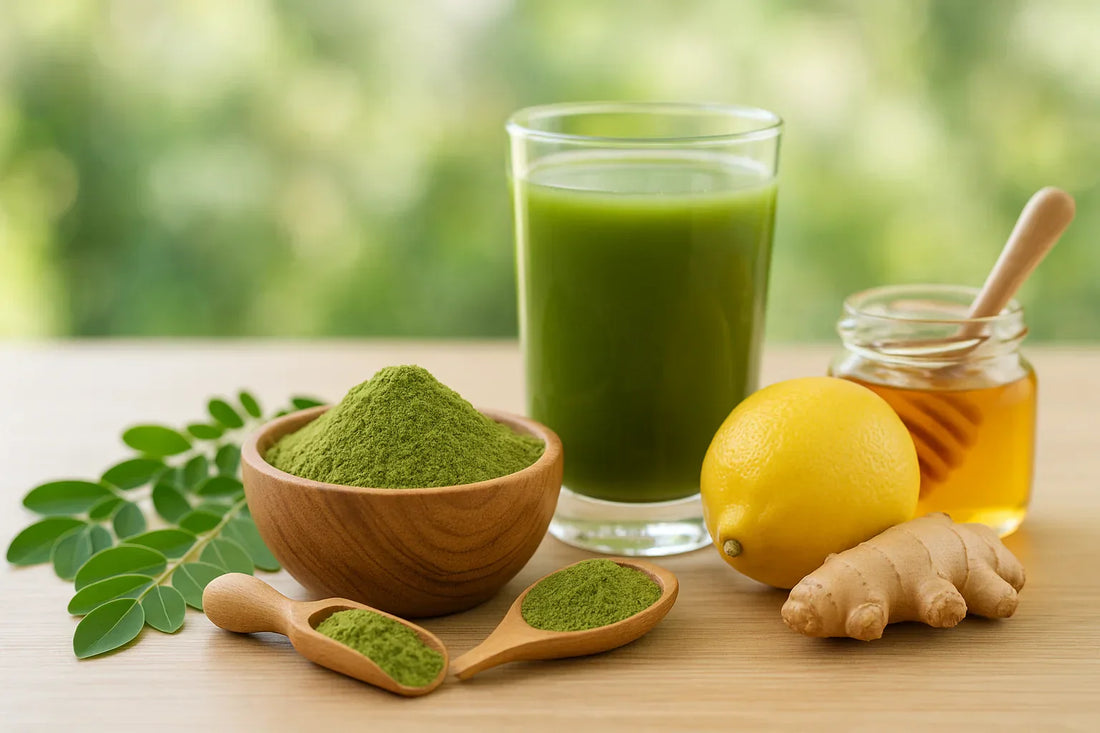 🌿 مورنگا پاؤڈر کے حیرت انگیز فوائد برائے قوتِ مدافعت، توانائی اور وزن میں توازن