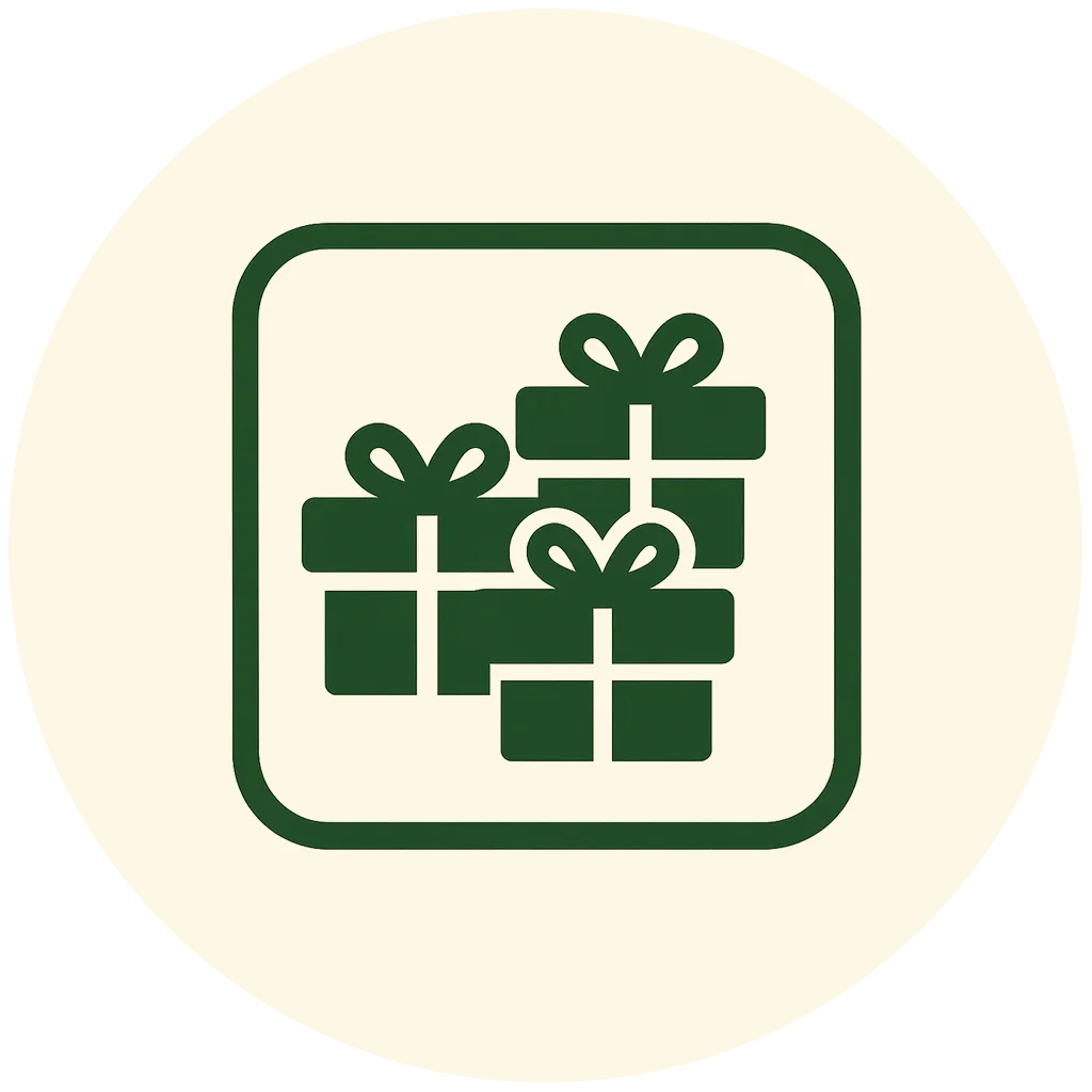 Bundles collection icon showing multiple gift boxes symbolizing value packs and combo offers.