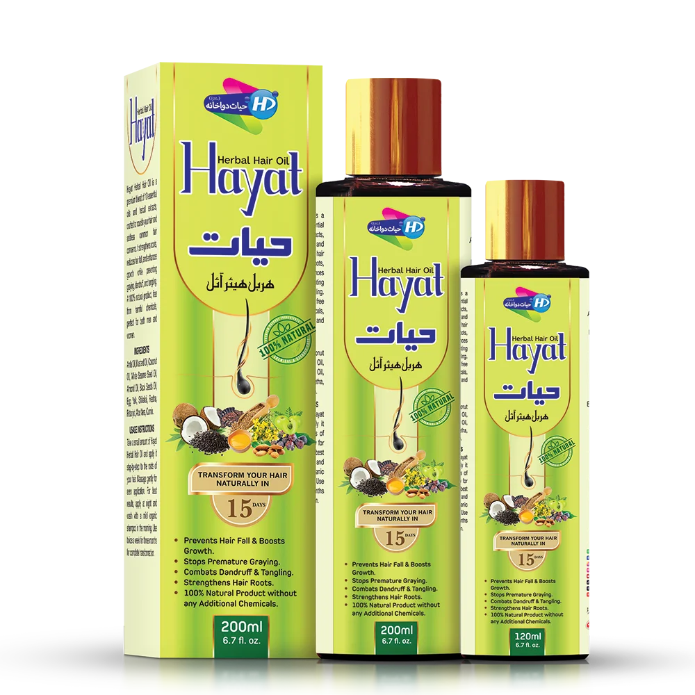 Hayat Herbal Hair Oil for hair growth root strengthening and dandruff prevention