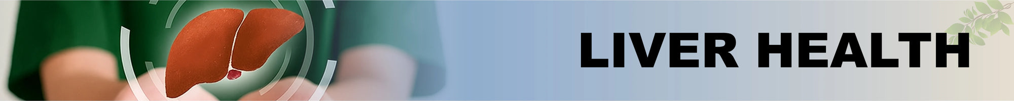 Liver Health collection banner showing a highlighted liver icon with a medical theme and soft blue background for Hayat Dawakhana herbal products.